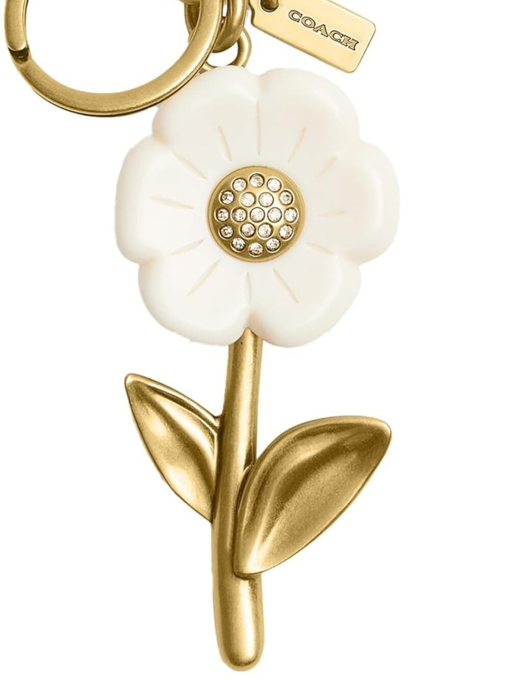 Coach The Summer I Turned Pretty Daisy Bag Charm Key Fob CBX52 Brass Chalk RARE